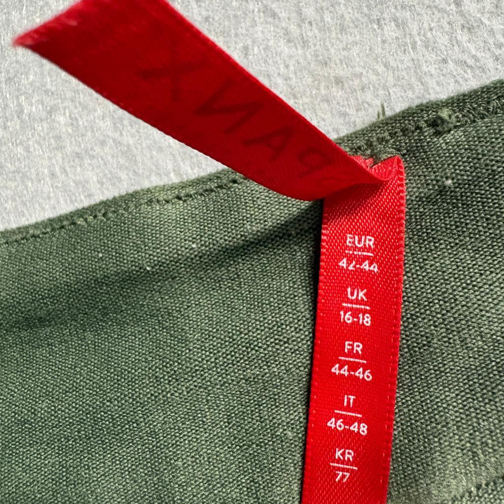Spanx Stretch Twill Cargo Pants Womens Large L Green Skinny Leg Pull On Utility