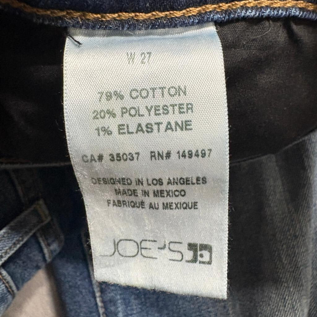 Joe's Jeans Womens 27 Distressed Boyfriend Straight Leg Blue Denim Cuffed