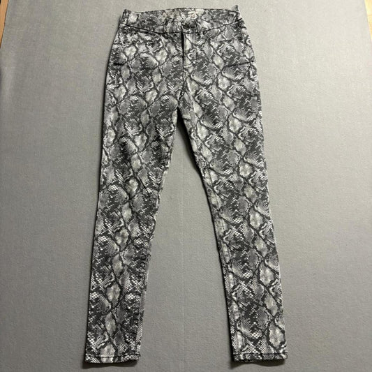 Seven7 Tummyless High Rise Skinny Jeans Womens Size 6 Gray Snakeskin Print