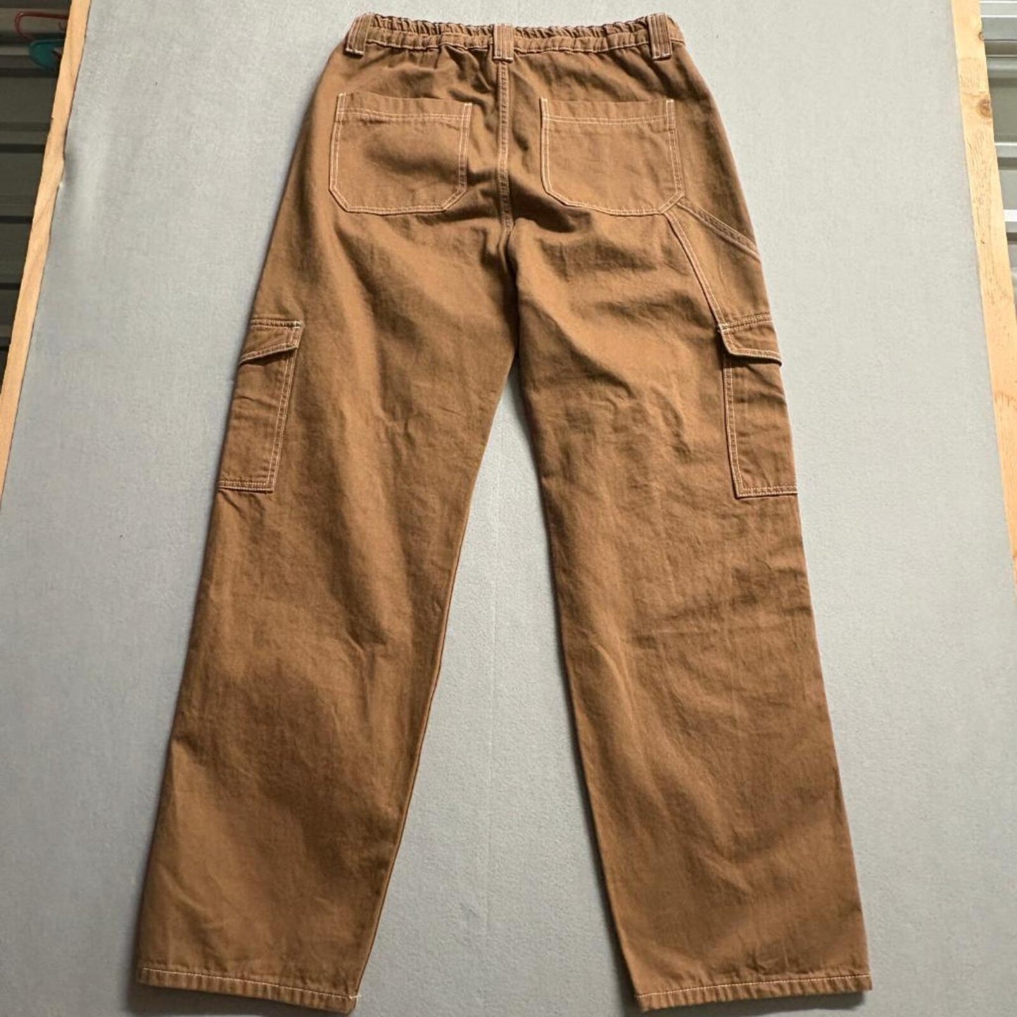 Fashion Nova Give Me A Break Cargo Carpenter Jeans Womens Size 15 Brown Cotton
