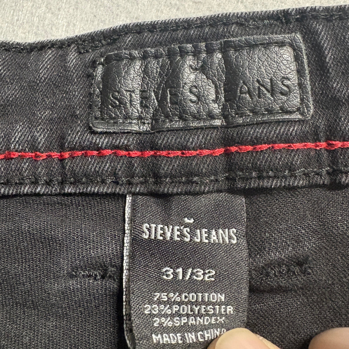 Steve's Jeans Mens 31x32 Black Slim Stretch Denim Pants Zipper Pocket Casual
