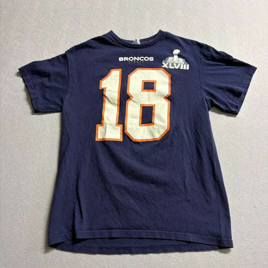 Peyton Manning Denver Broncos Super Bowl XLVIII Delta T-Shirt Mens Medium Navy