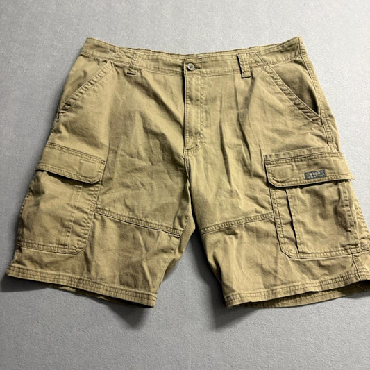 Wrangler Relaxed Fit Cargo Shorts Mens 38 Brown Tan Cotton Twill Casual