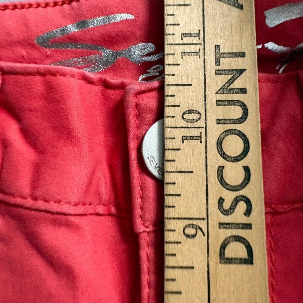 Seven7 High Rise Skinny Crop Jeans Womens Size 8 Red Stretch Denim Crop Pants