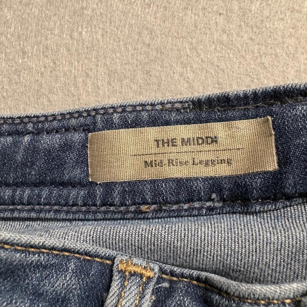 AG Adriano Goldschmied The Middy Mid Rise Legging Jeans Womens 24R Blue Denim