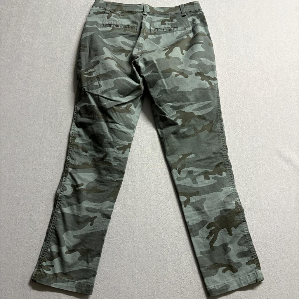 Gap Girlfriend Khaki Pants Womens Size 0 Camo Green Stretch Cotton Chino