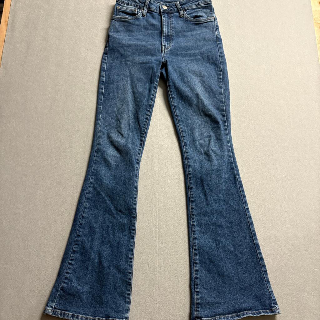 American Tall Chloe High Rise Flare Jeans Womens 27 x 35 Stellar Blue Wash Denim
