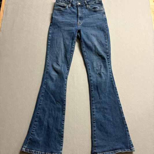 American Tall Chloe High Rise Flare Jeans Womens 27 x 35 Stellar Blue Wash Denim