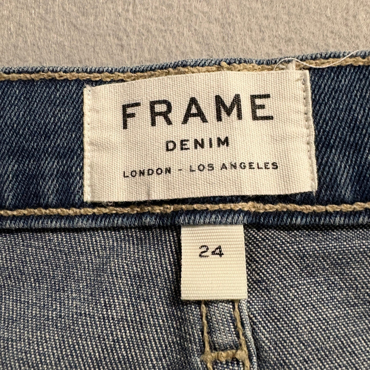 FRAME Denim Le Garcon Crop Jeans Womens Size 24 Blue Medium Wash Crater Stretch