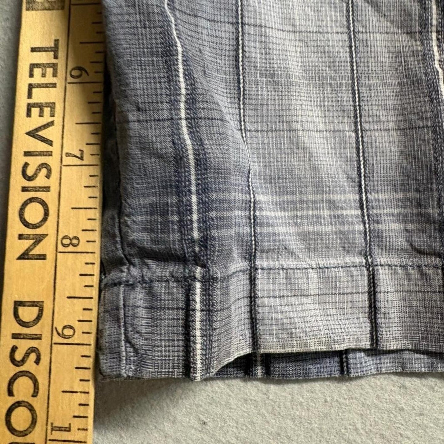 Tommy Bahama Mens 36 Linen Silk Blend Plaid Chino Shorts Blue Casual