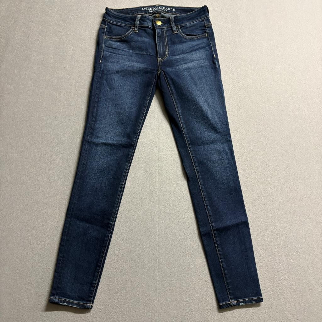 American Eagle Super Stretch Jegging Womens Size 2 Short Dark Wash Blue Denim