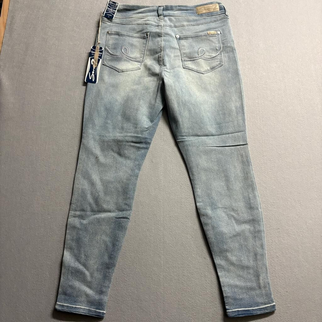 Seven7 Tummy Less Slimmer Legging Jeans Womens Size 14 Light Wash Stretch Denim