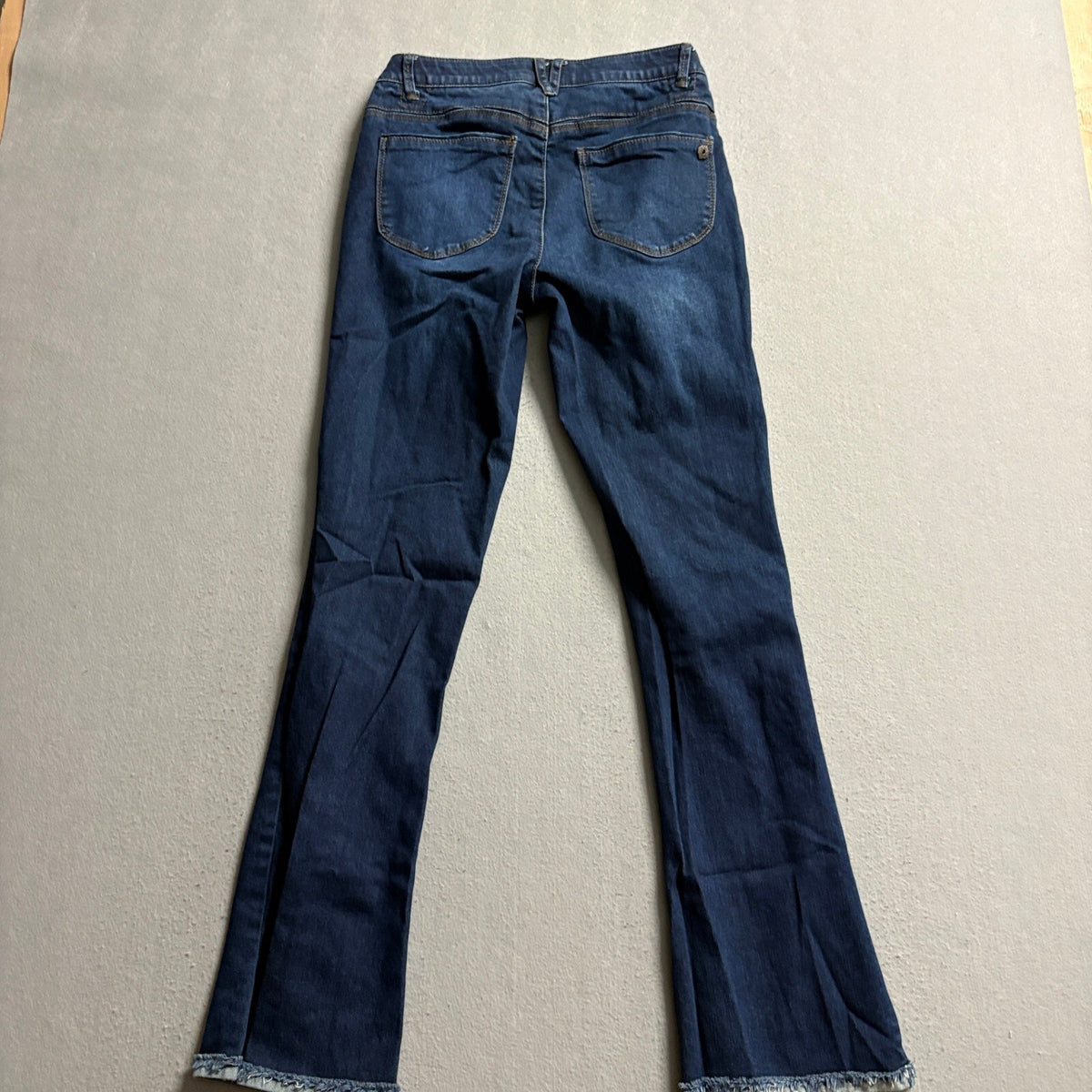 Democracy Absolution Jeans Womens Size 2P Blue Stretch Raw Hem Straight Leg