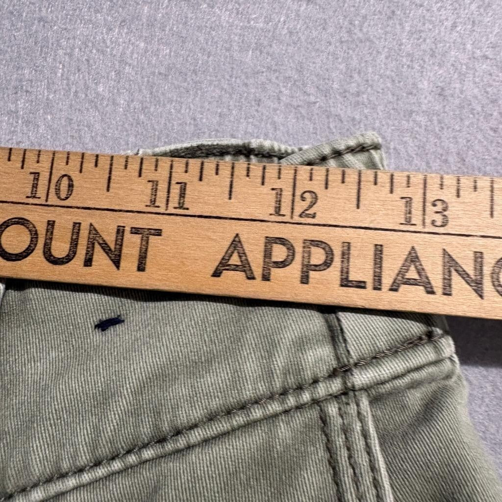 Hollister Low Rise Utility Cargo Pants Womens 23R Green Cotton Blend Wide Leg