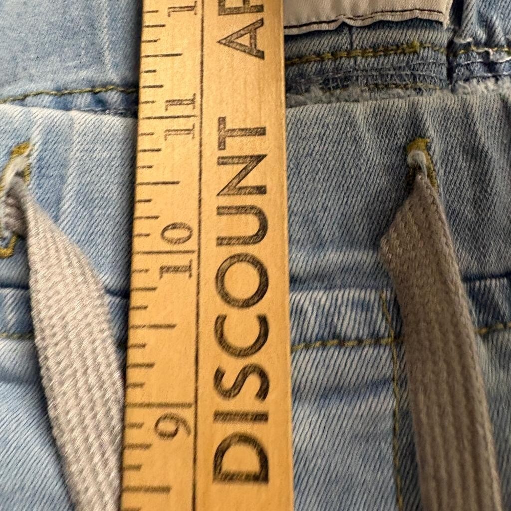 Gogo Jeans Womens Size 13/14 Light Wash Denim Joggers Elastic Waist Drawstring