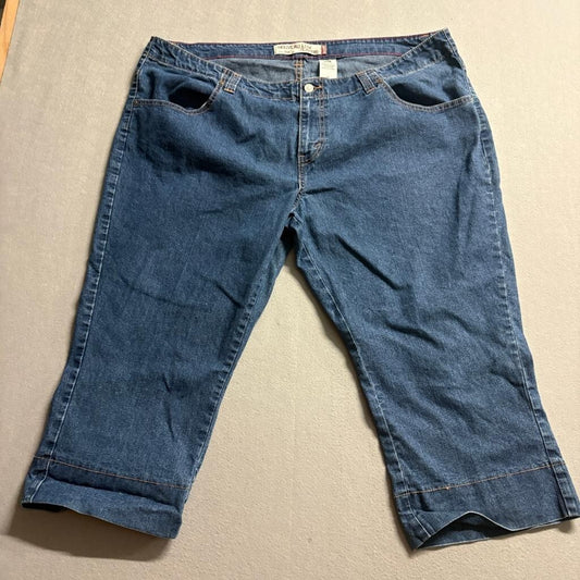 Levis 525 Nouveau Low Capris Womens Size 24 Blue Denim Stretch Crop Jeans