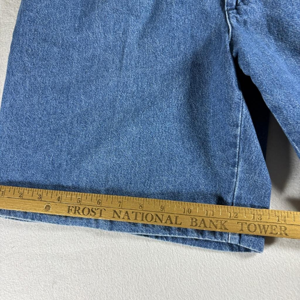 Wrangler Hero Originals Denim Shorts Mens 36 Blue Pleated Front Elastic Waist