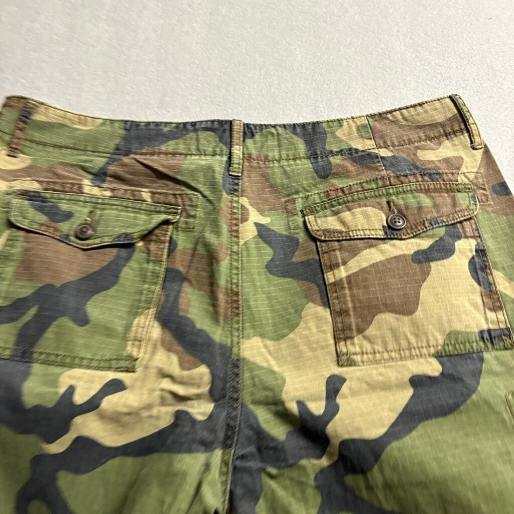 Arizona Jean Co Mens Cargo Shorts Size 36 Green Camouflage Cotton Ripstop
