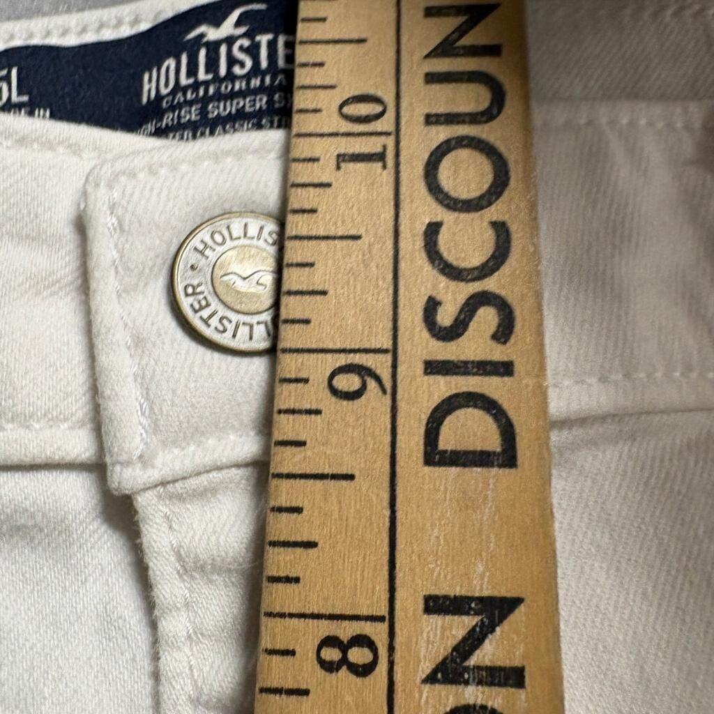 Hollister High Rise Super Skinny Jeans Womens 5L W27 L32 Off White Distressed