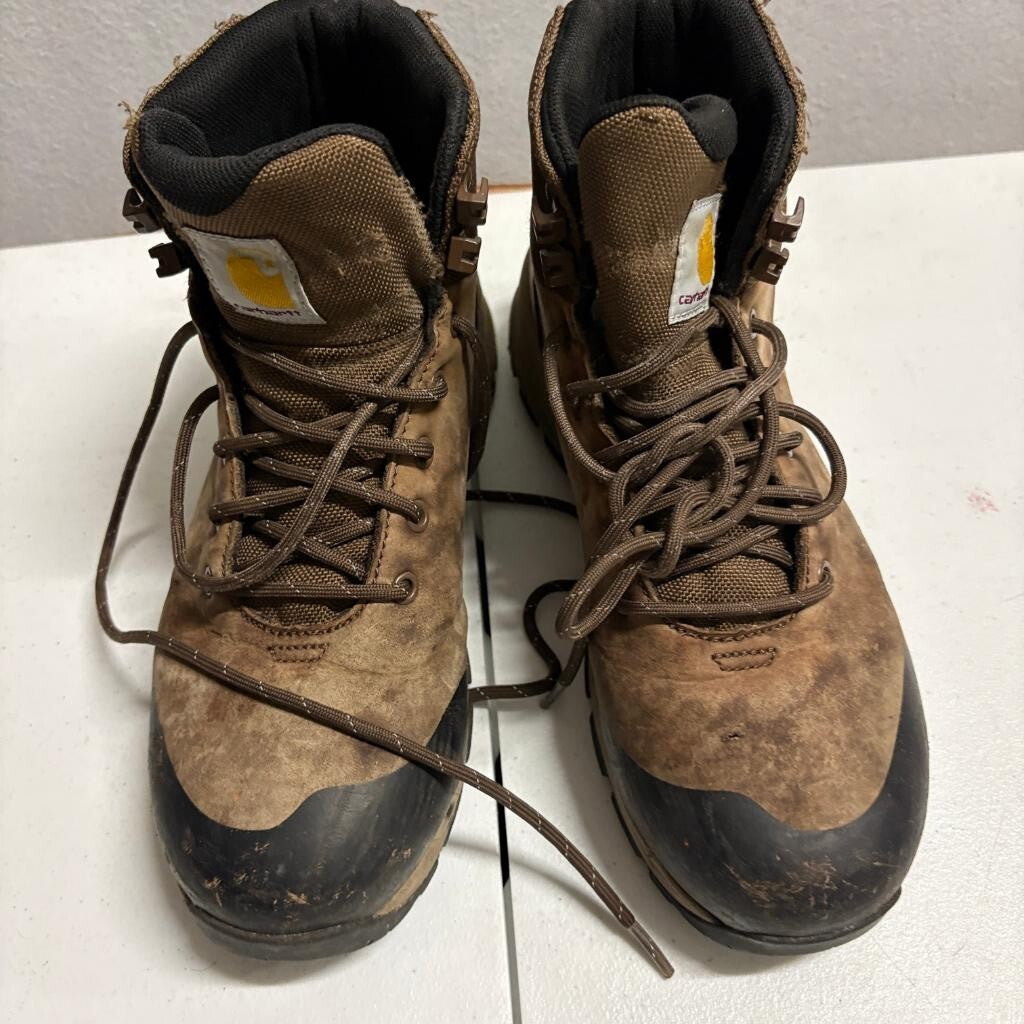 Carhartt Force 5-Inch Waterproof Work Boots Mens Size 8 Brown Leather FH5520-M