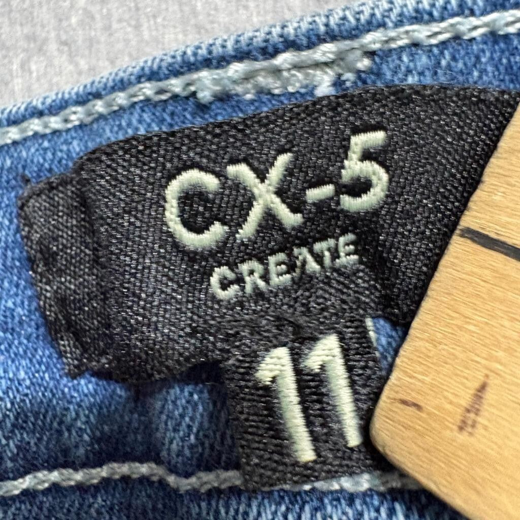 CX-5 Create Distressed Skinny Jeans Womens Size 11 Blue Denim Flap Pocket