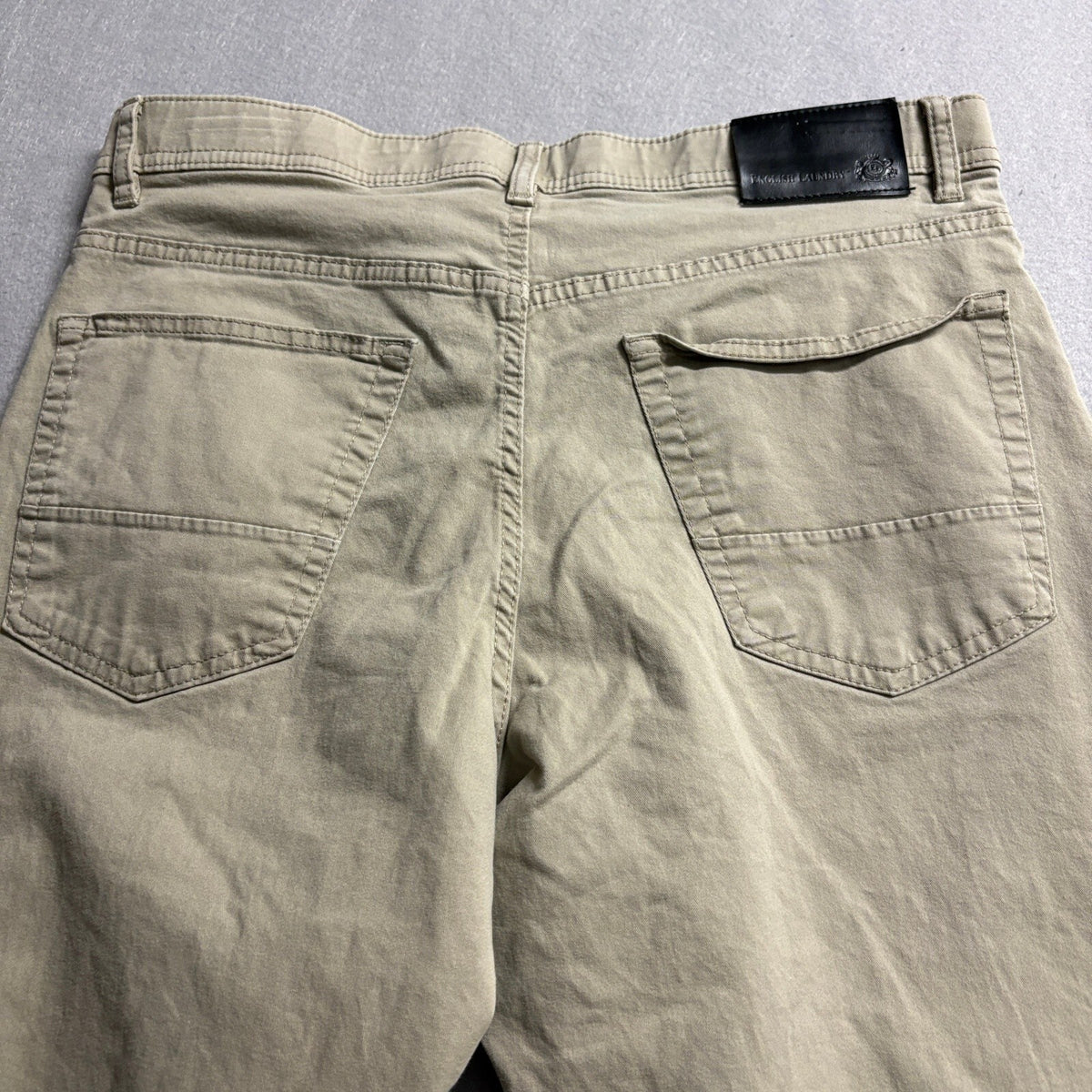 English Laundry Mens 32x32 Khaki Chino Pants Stretch Cotton Beige Flat Front