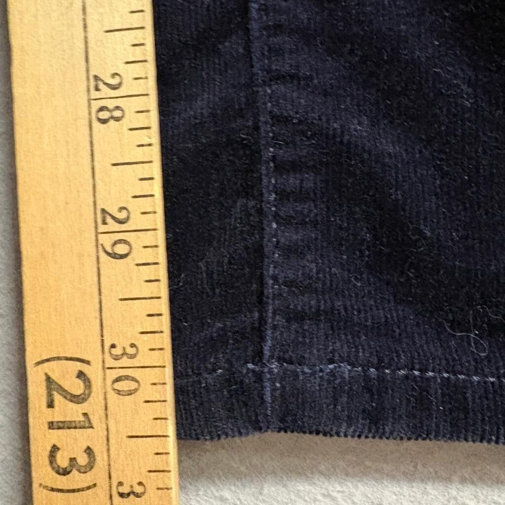 Talbots Corduroy Pants Womens 8 High Waist Straight Leg Navy Blue Stretch