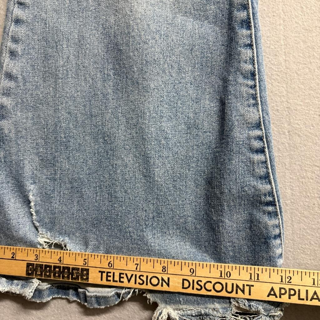 Forever 21 Distressed Flare Jeans Womens Size 28 Blue Denim Destroyed Hem
