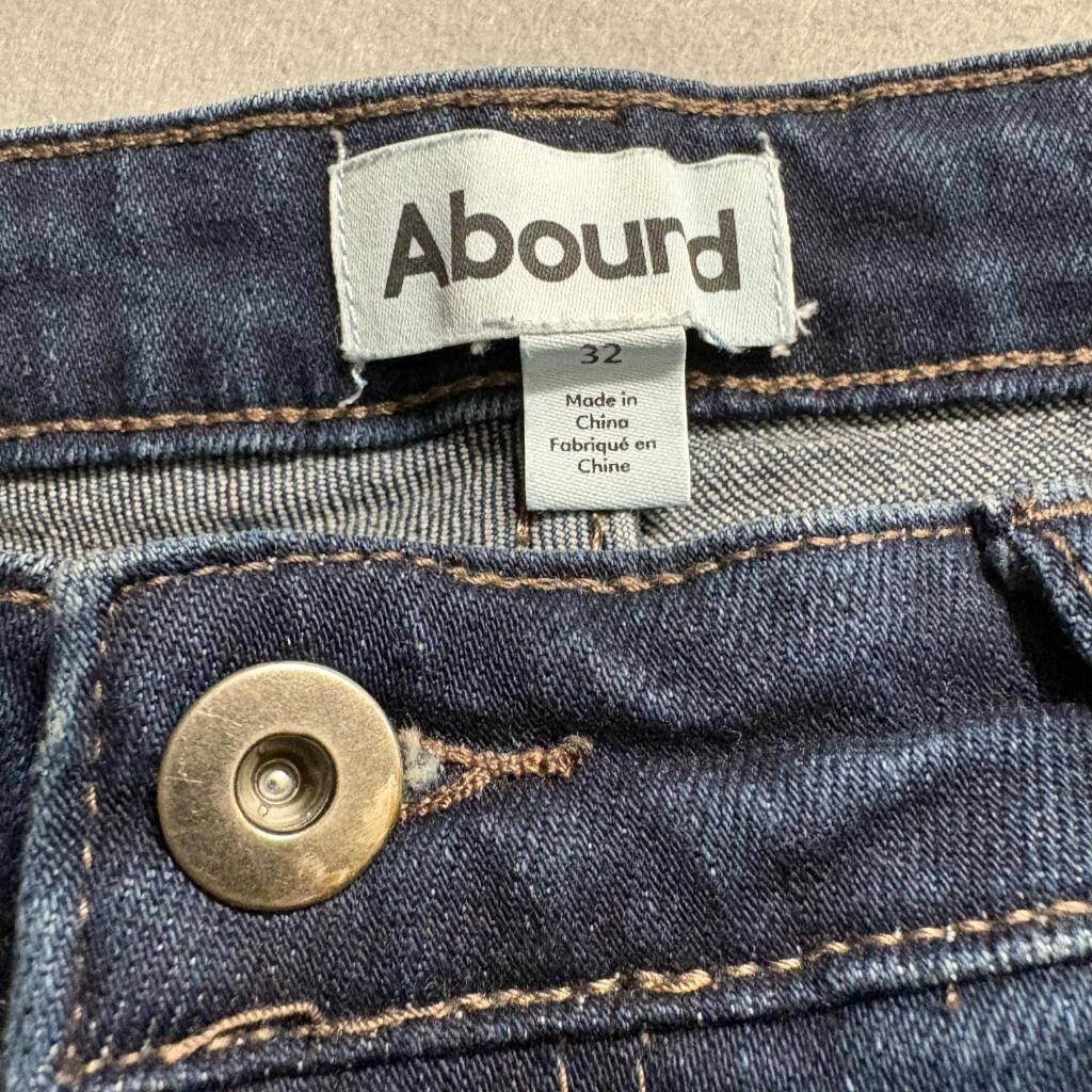 Abound Womens Blue Denim Jeans Size 32 Stretch Straight Leg Dark Wash