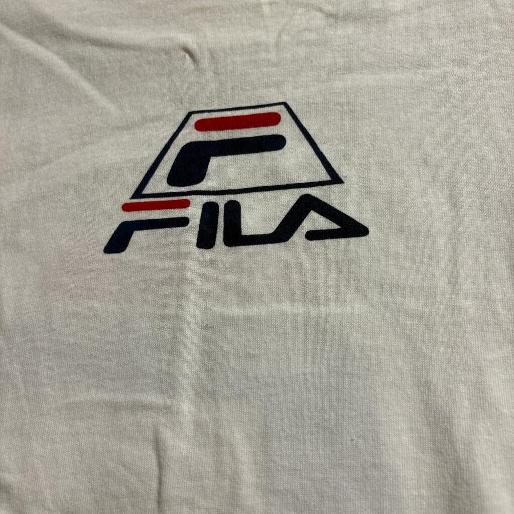Vintage Fila Graphic T-Shirt Mens XL White Delta Pro Weight Single Stitch 90s