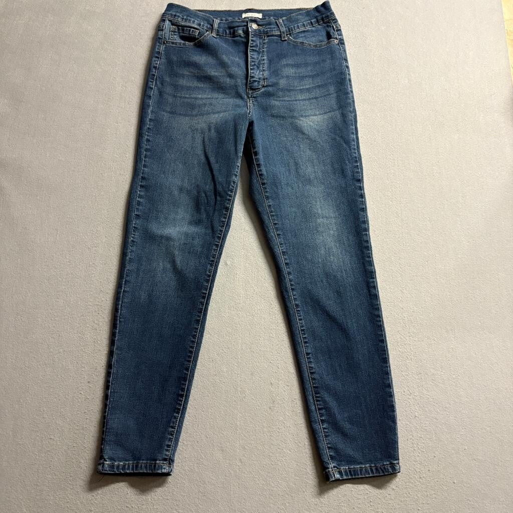 Bleu Women's High Rise Skinny Jeans Blue Denim Stretch Size 14