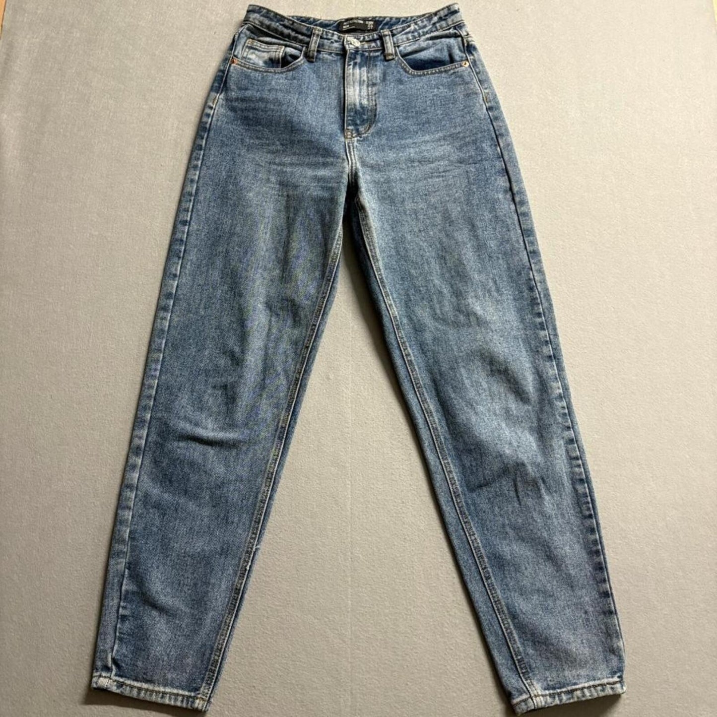 PrettyLittleThing Mom Jeans Womens US 4 Blue Denim High Rise Tapered Leg