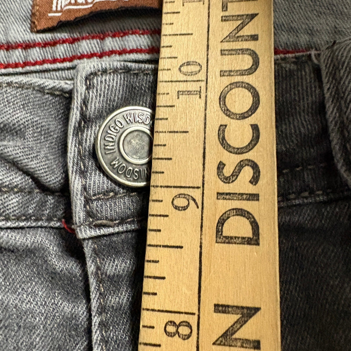 Indigo Wisdom Original Mens Jeans Size 30x30 Gray Slim Straight Stretch Denim
