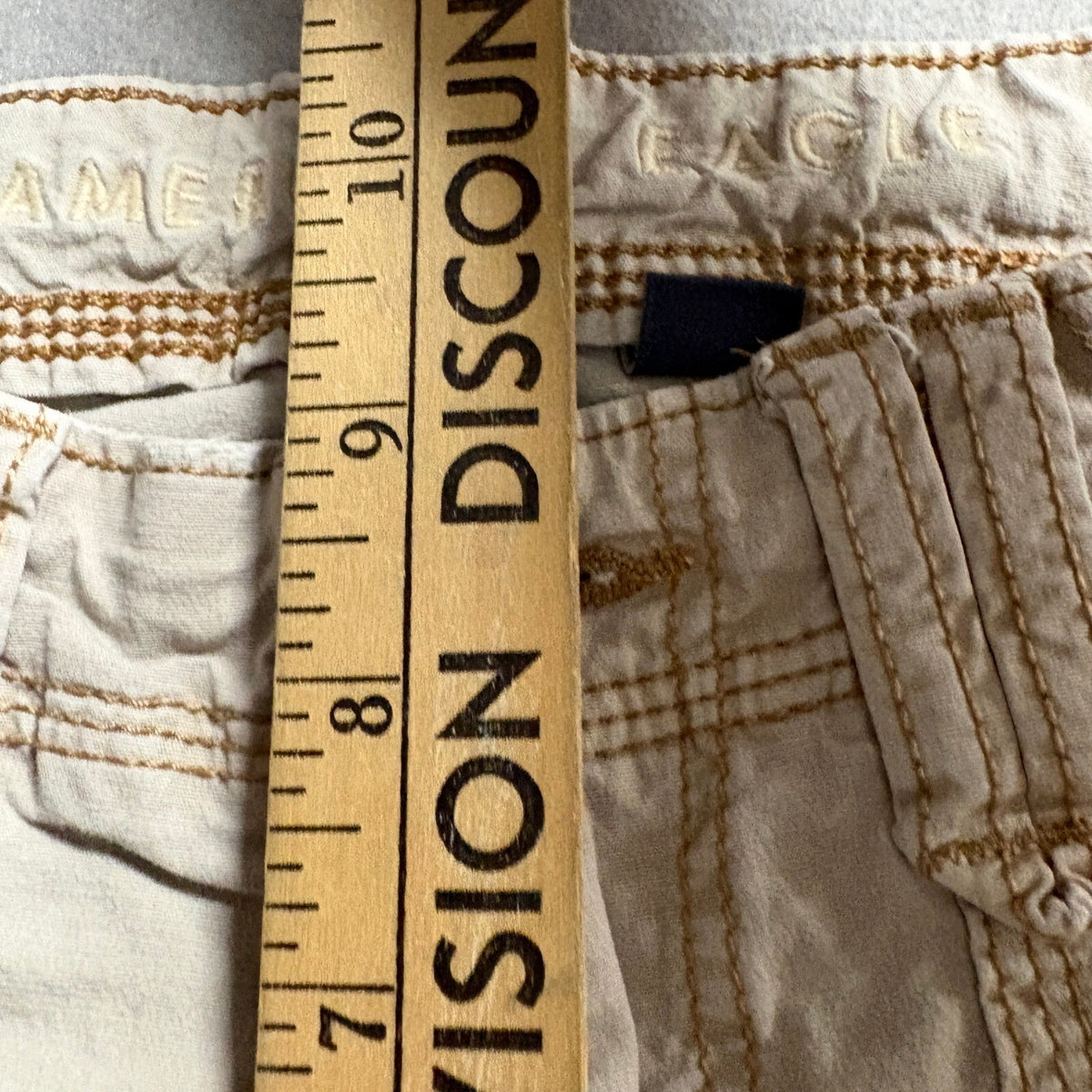 American Eagle Baggy Jogger Cargo Pants Womens 00 Regular Khaki Beige Stretch