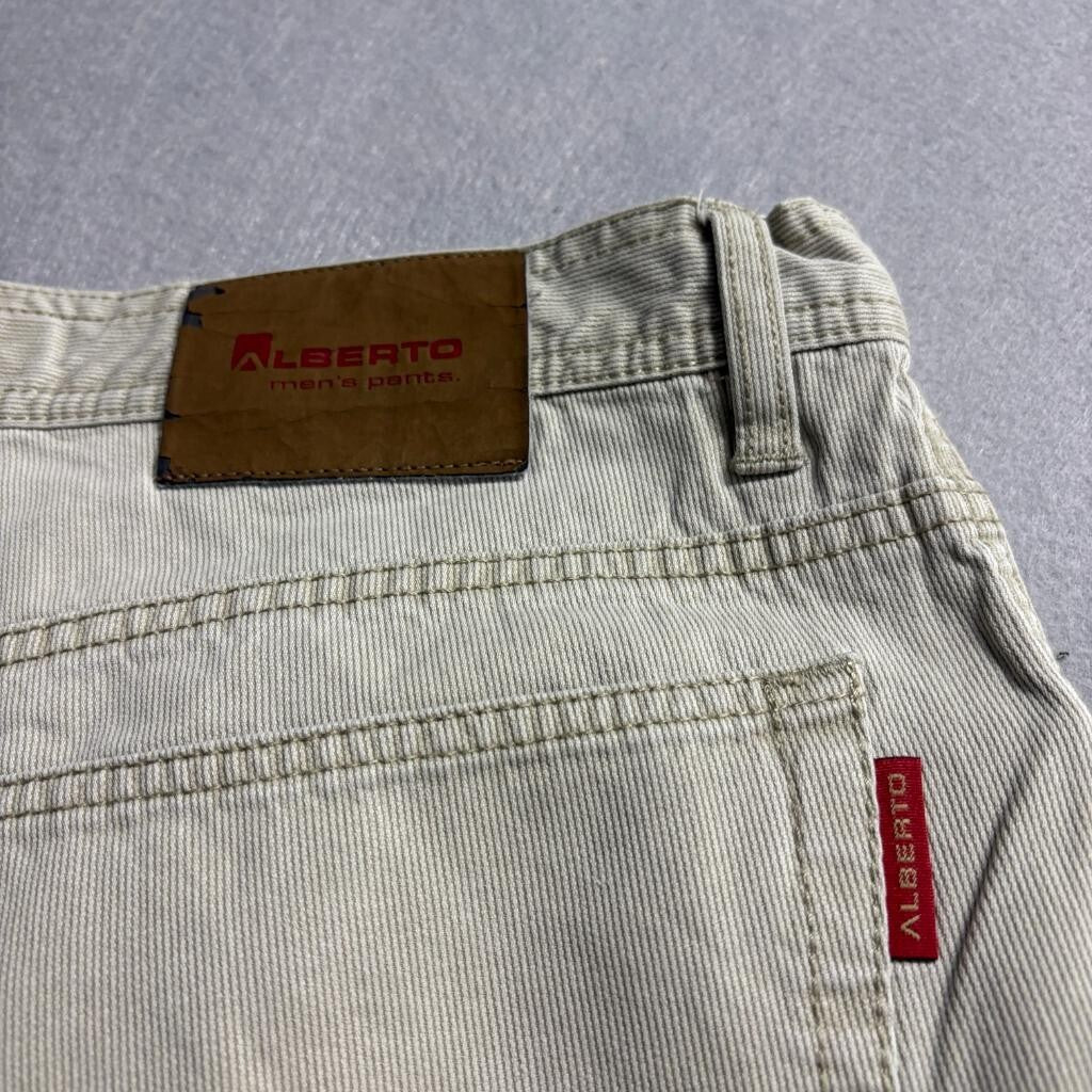 Alberto Tim Corduroy Pants Mens 54 Beige Fine Cotele Straight Leg Cord Pants