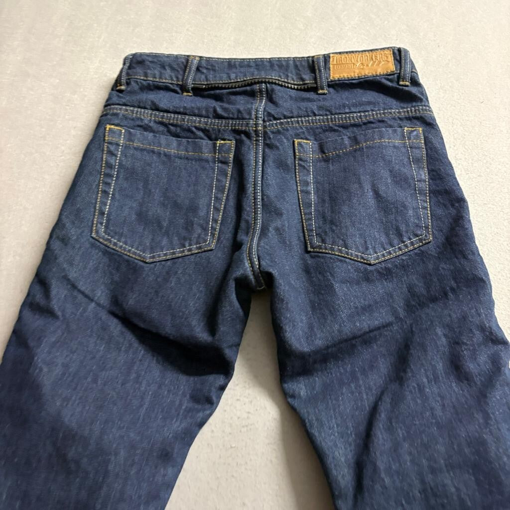 Iron Workers Kevlar Reinforced Motorcycle Riding Jeans Mens Size 6 Blue Denim