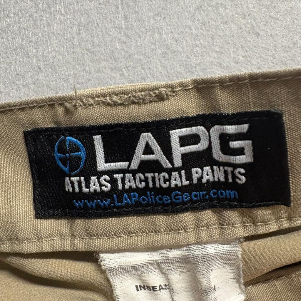 LA Police Gear Atlas Tactical Pants Mens 38x28 Tan Khaki Cargo Ripstop LAPG