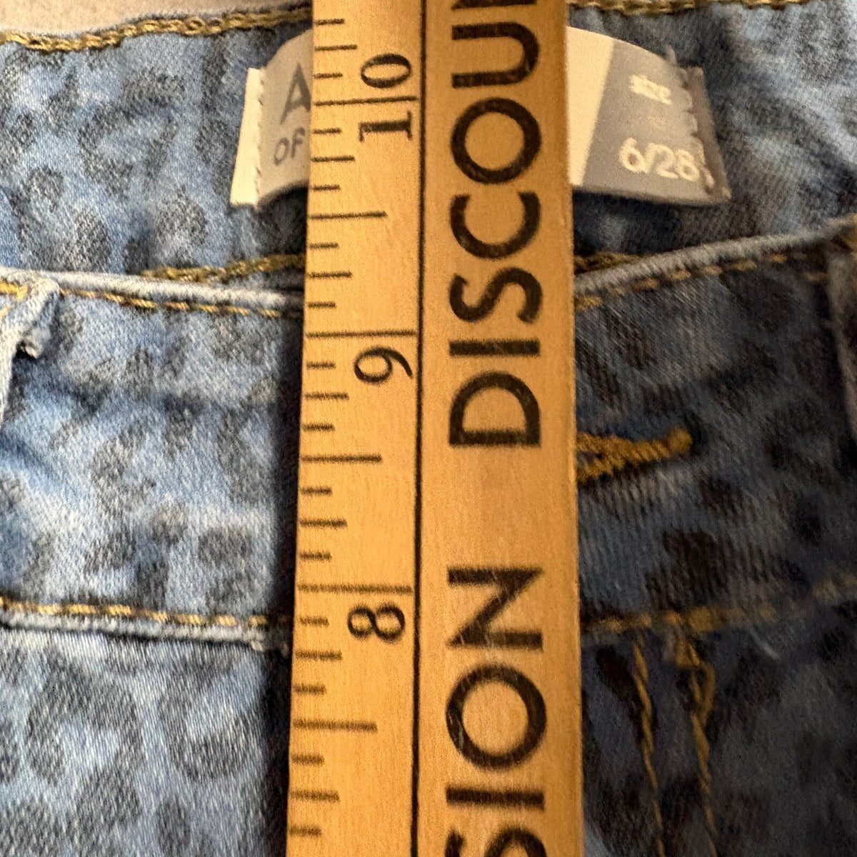 Angels of Difference Skinny Jeans Womens Size 6 28 Blue Leopard Print Denim