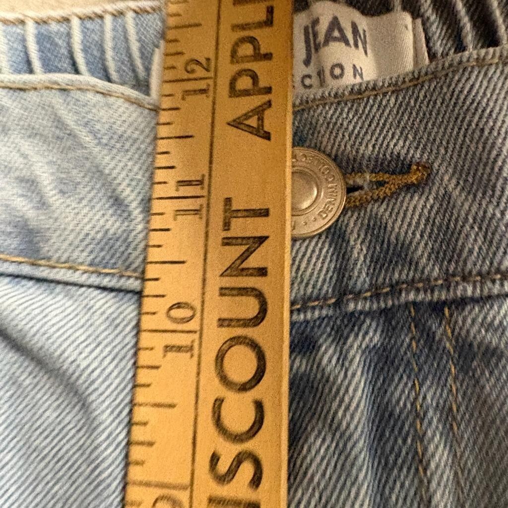 Wax Jean Collection Womens Medium Light Wash Denim Cargo Jeans Elastic Waist