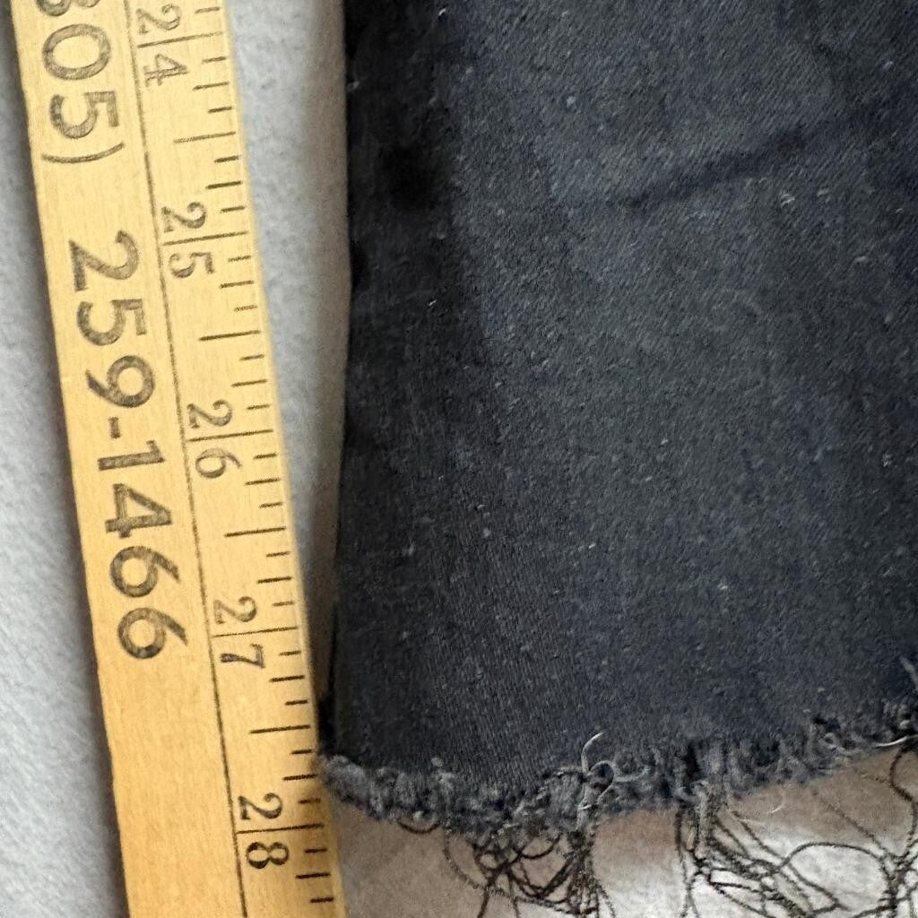 Premium Denimwear Womens Flare Jeans Size 13 L Black High Rise Raw Hem Stretch