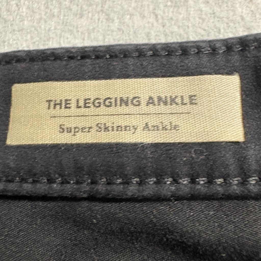 AG Adriano Goldschmied The Legging Ankle Jeans Womens 30R Black Coated Skinny