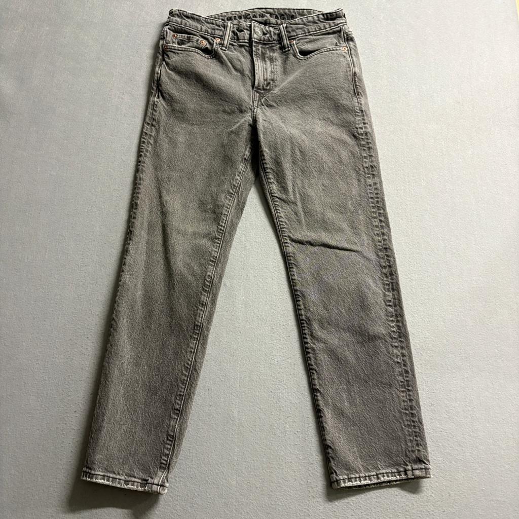 American Eagle Real Good Jeans Womens 30x30 Gray High Rise Straight Leg Denim