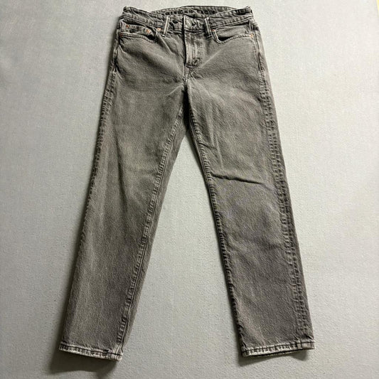 American Eagle Real Good Jeans Womens 30x30 Gray High Rise Straight Leg Denim