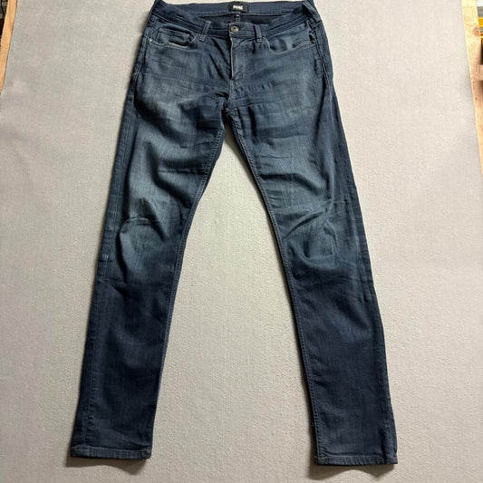 Paige Lennox Slim Fit Jeans Mens 32 Blue Stretch Denim Rayon Blend