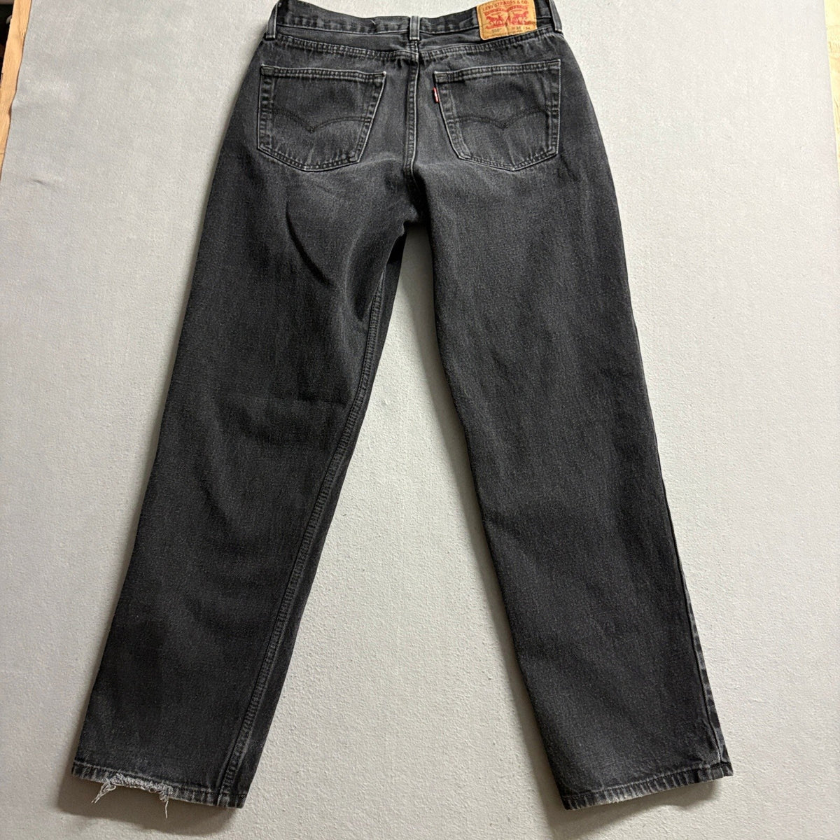 Levis 550 Relaxed Fit Black Denim Jeans Mens 34x34 Measured 31x31.5 Vintage Look
