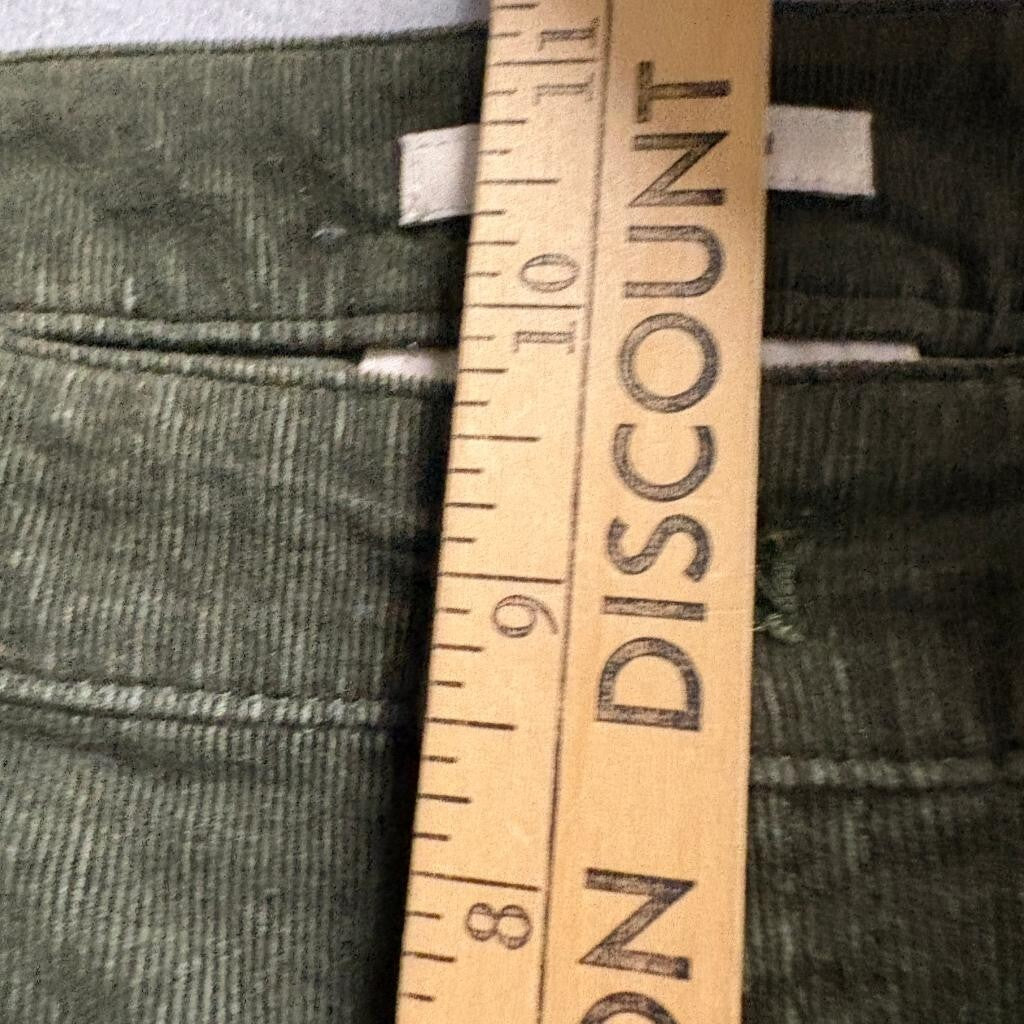Jones New York Sport Corduroy Pants Womens 10 Green Stretch Straight Leg Casual