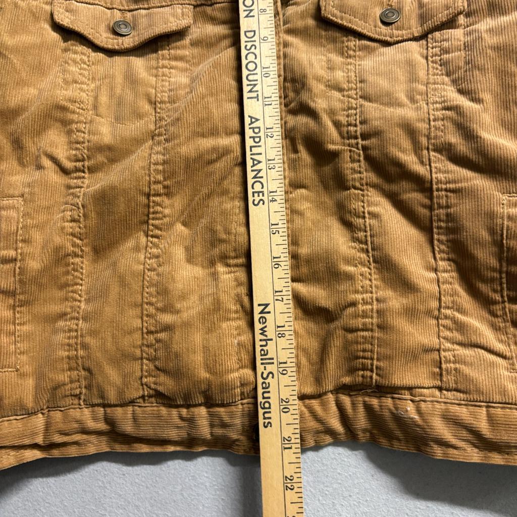BHJ S.California Corduroy Jacket Womens XL Brown Sherpa Collar Trucker Coat