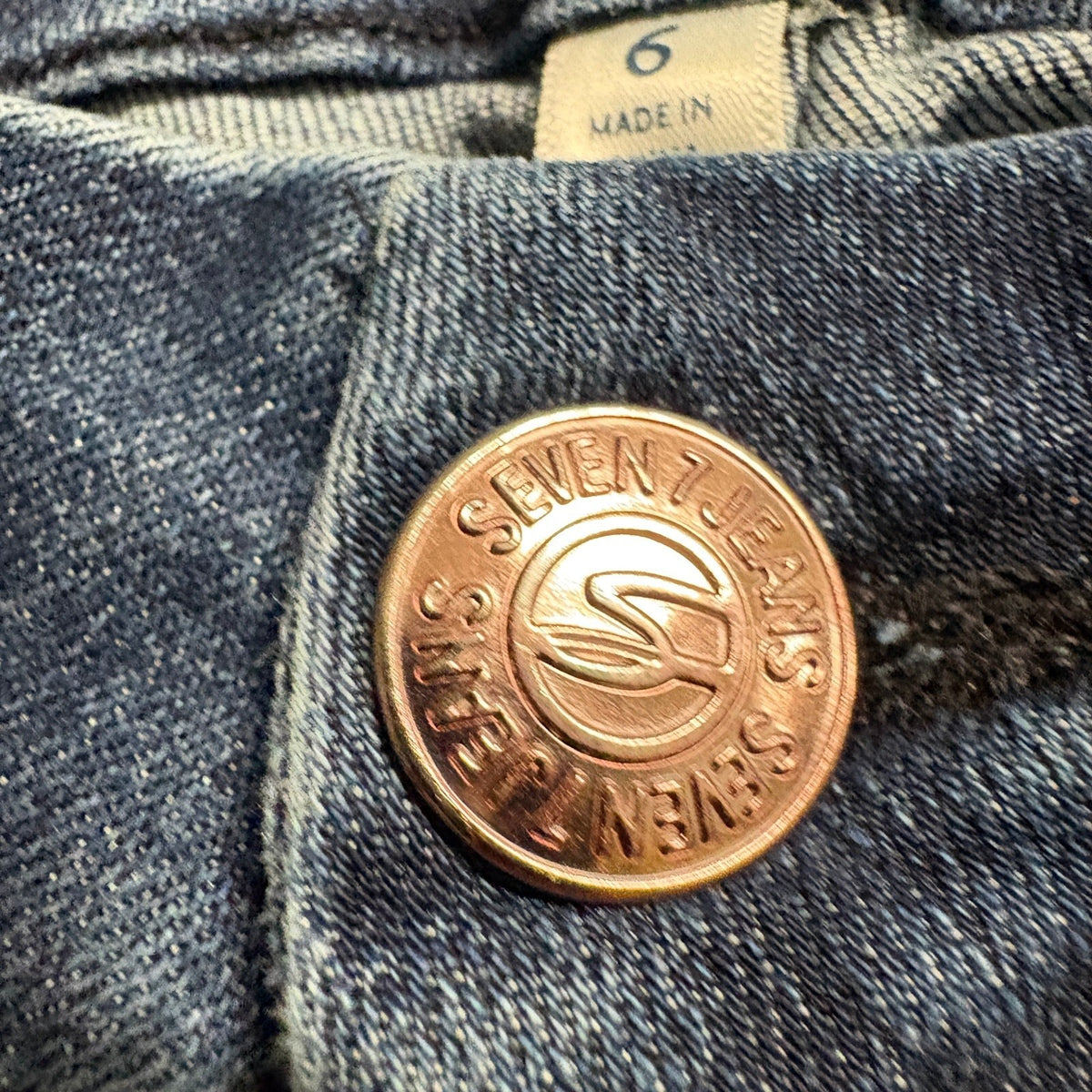 Seven 7 Jeans Womens Size 6 Tummyless High Rise Skinny Medium Wash Blue Denim