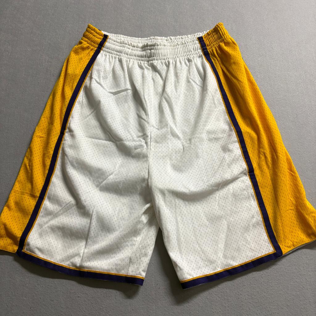 AGMI Los Angeles Lakers Style Mesh Basketball Shorts Mens XL White Yellow Purple
