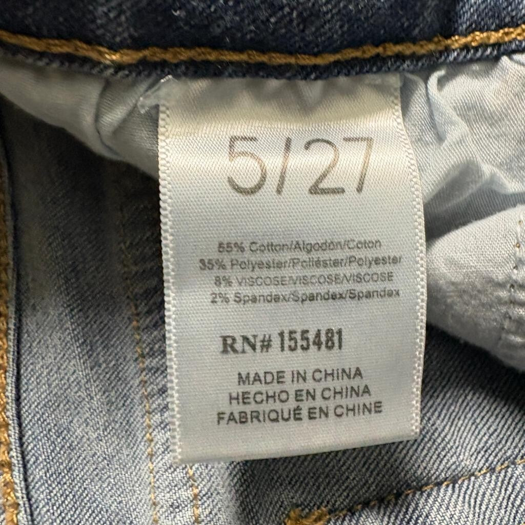 Simple Society Flare Jeans Womens Size 5 27 Blue Denim Flap Pocket Stretch
